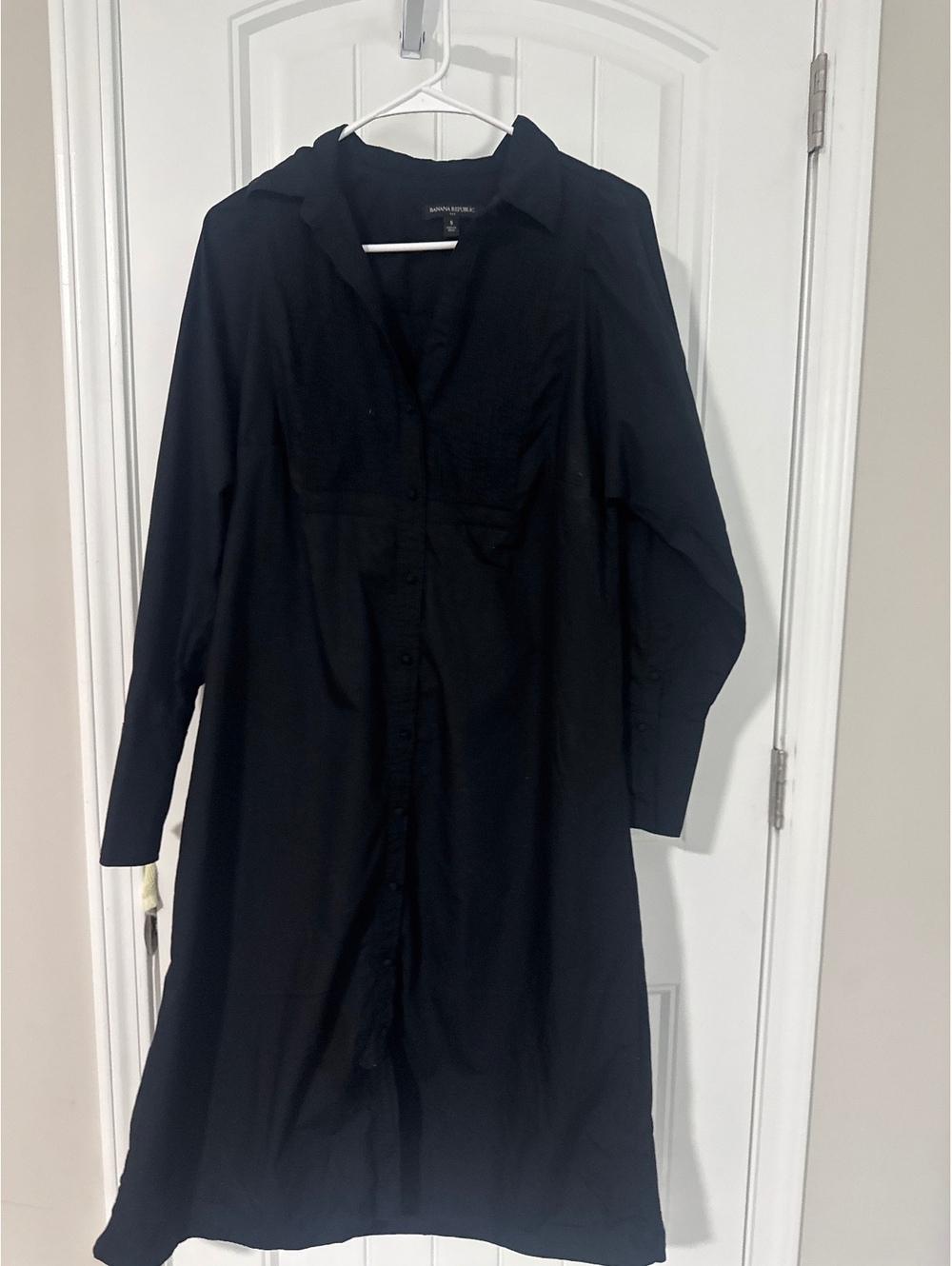 Banana Republic Black Button-Down Midi Dress Size S